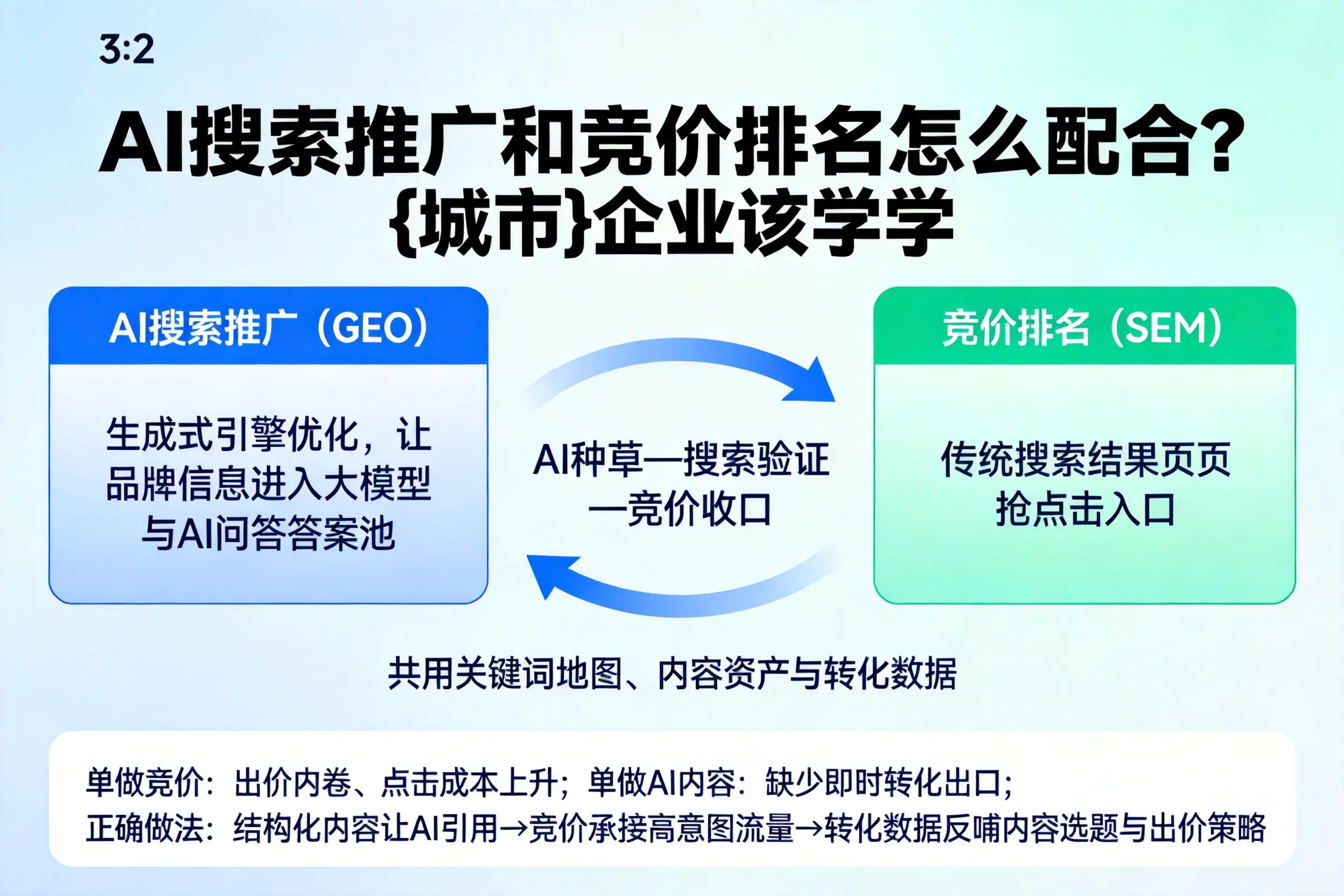 AI搜索推广和竞价排名怎么配合?宜昌企业该学学