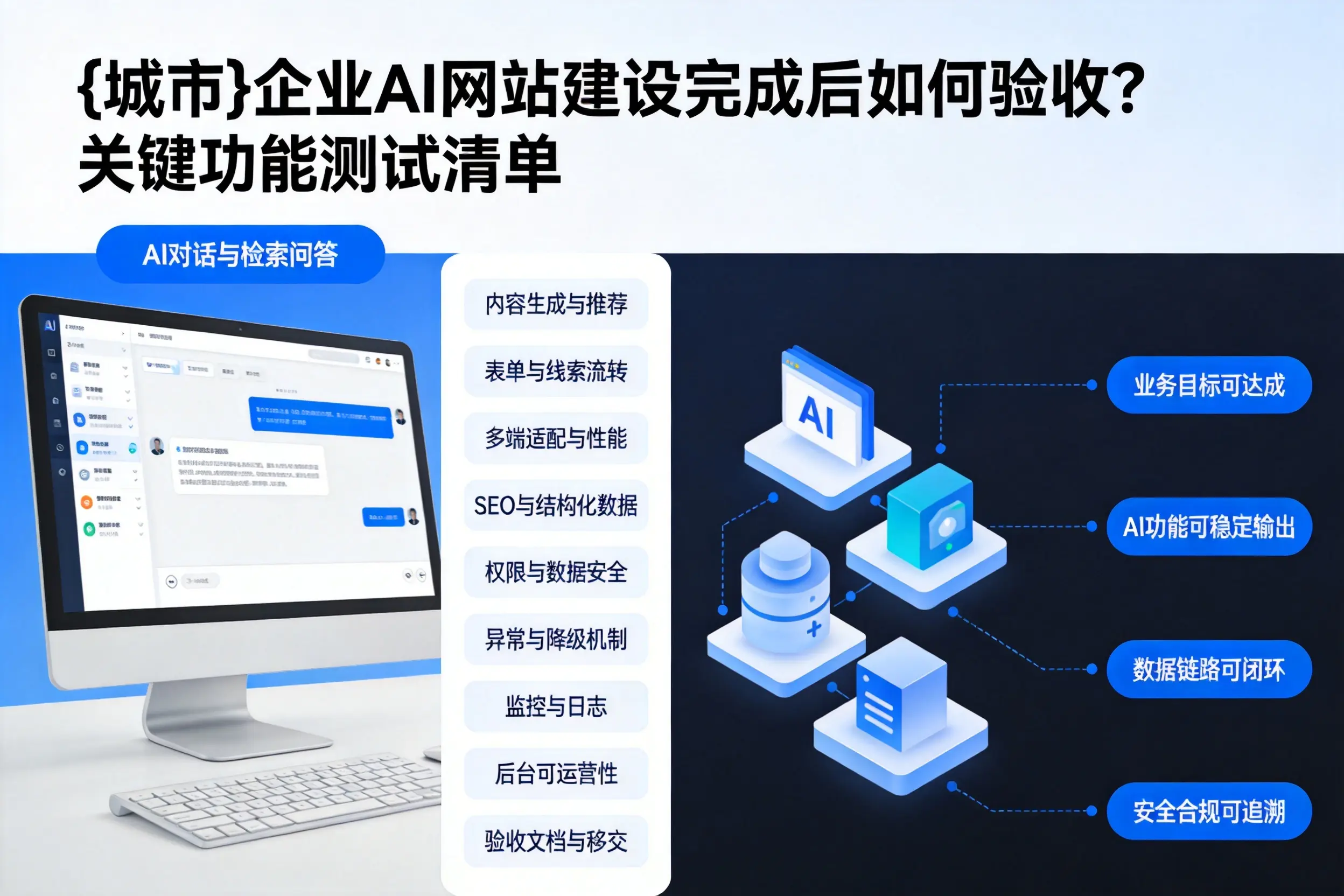 宜昌企业AI网站建设完成后如何验收？关键功能测试清单