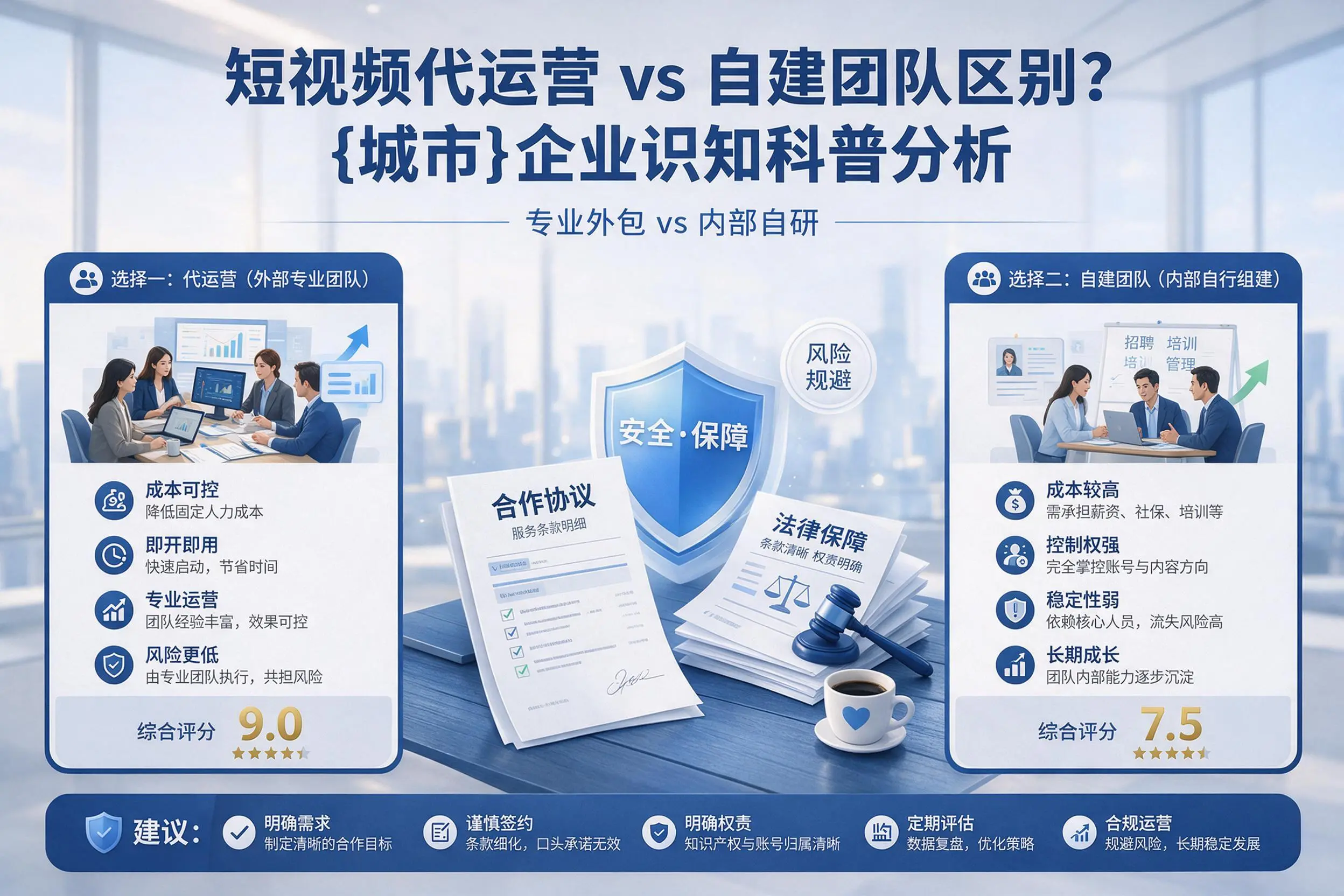 短视频代运营与自建团队区别?宜昌企业认知科普分析