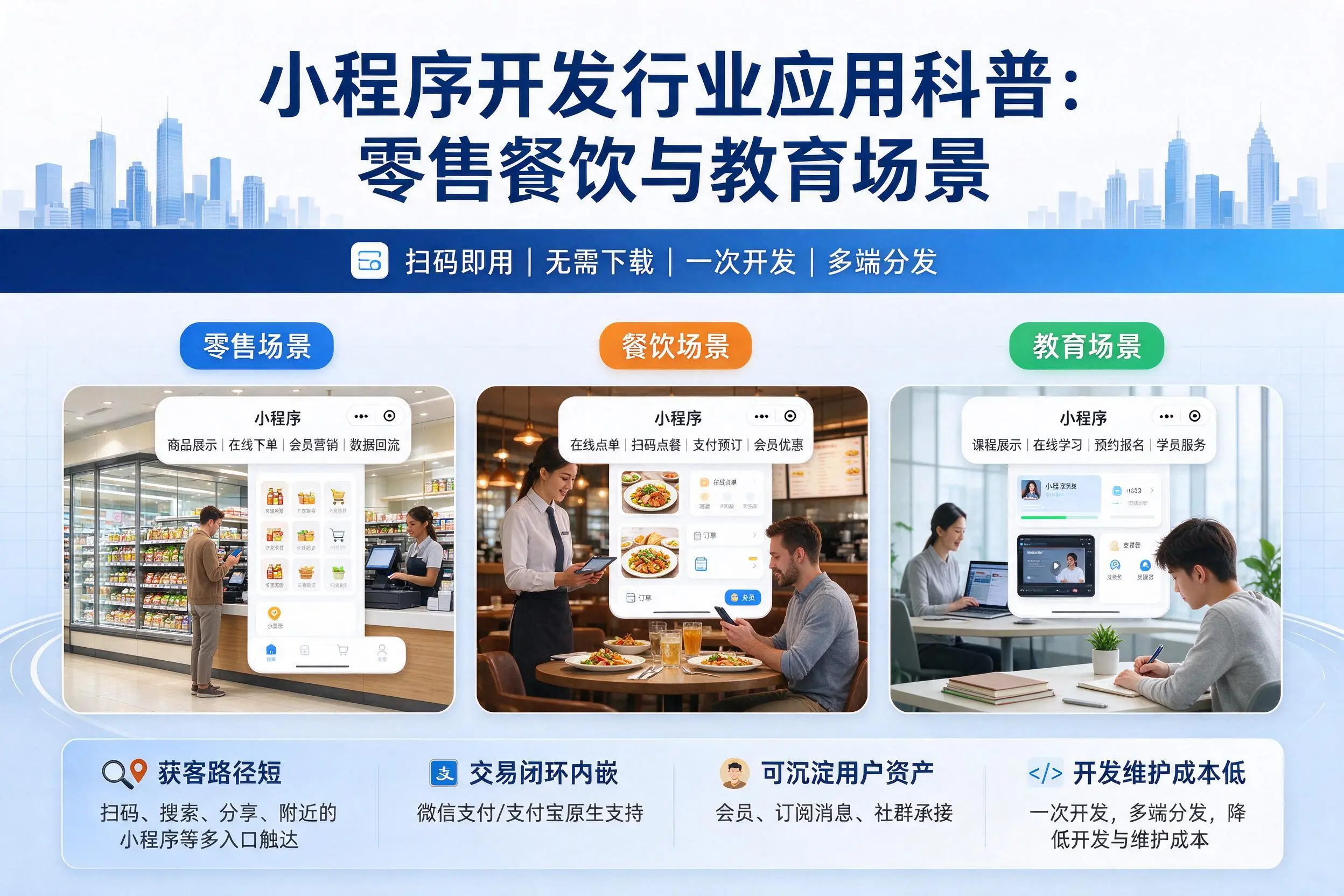 宜昌小程序开发行业应用科普：零售餐饮与教育场景