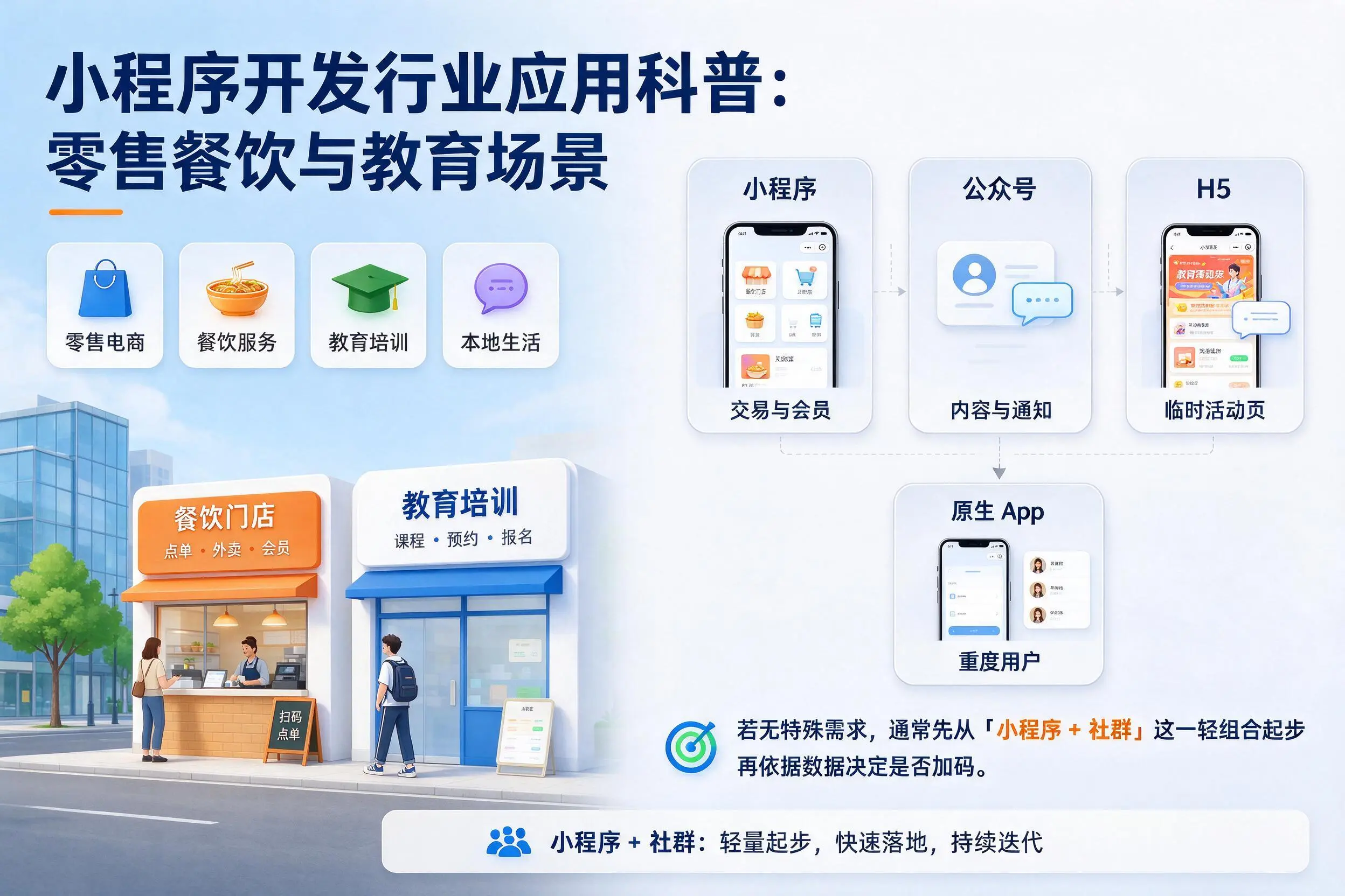 宜昌小程序开发行业应用科普：零售餐饮与教育场景