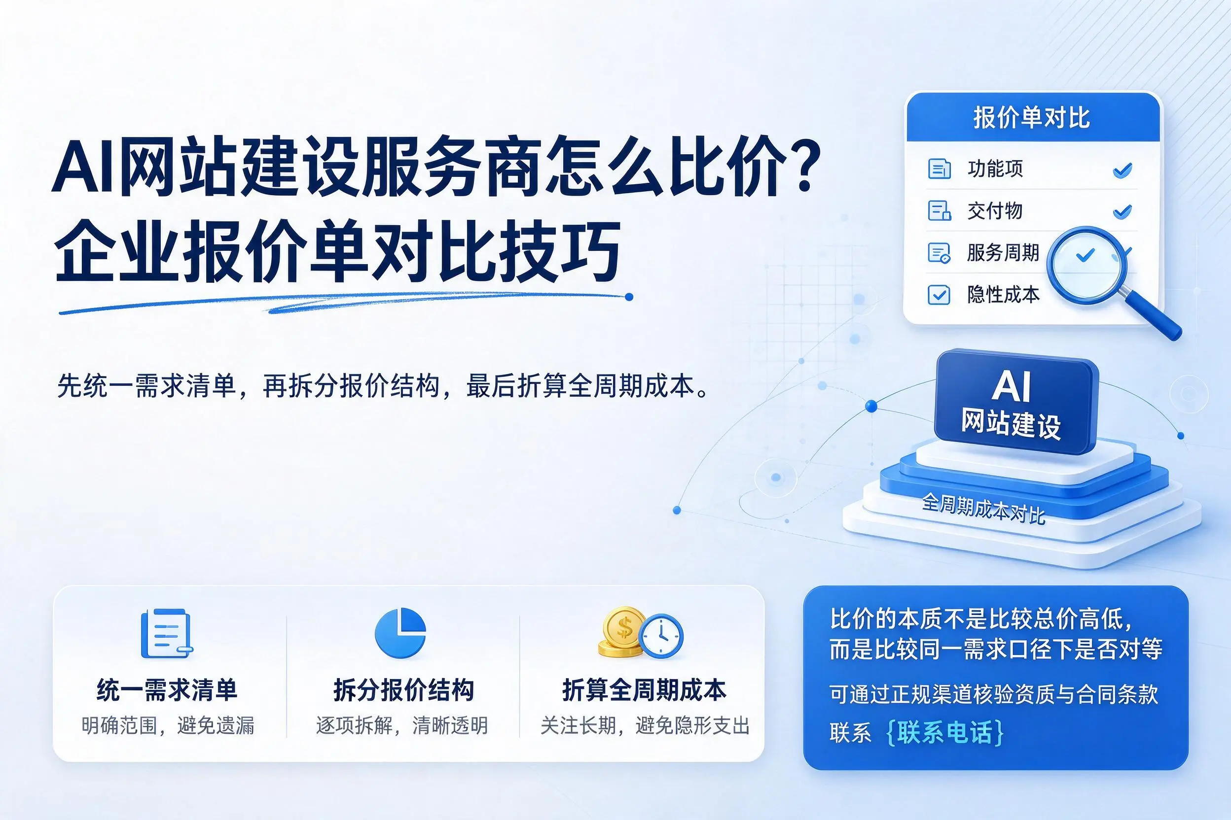 AI网站建设服务商怎么比价?宜昌企业报价单对比技巧