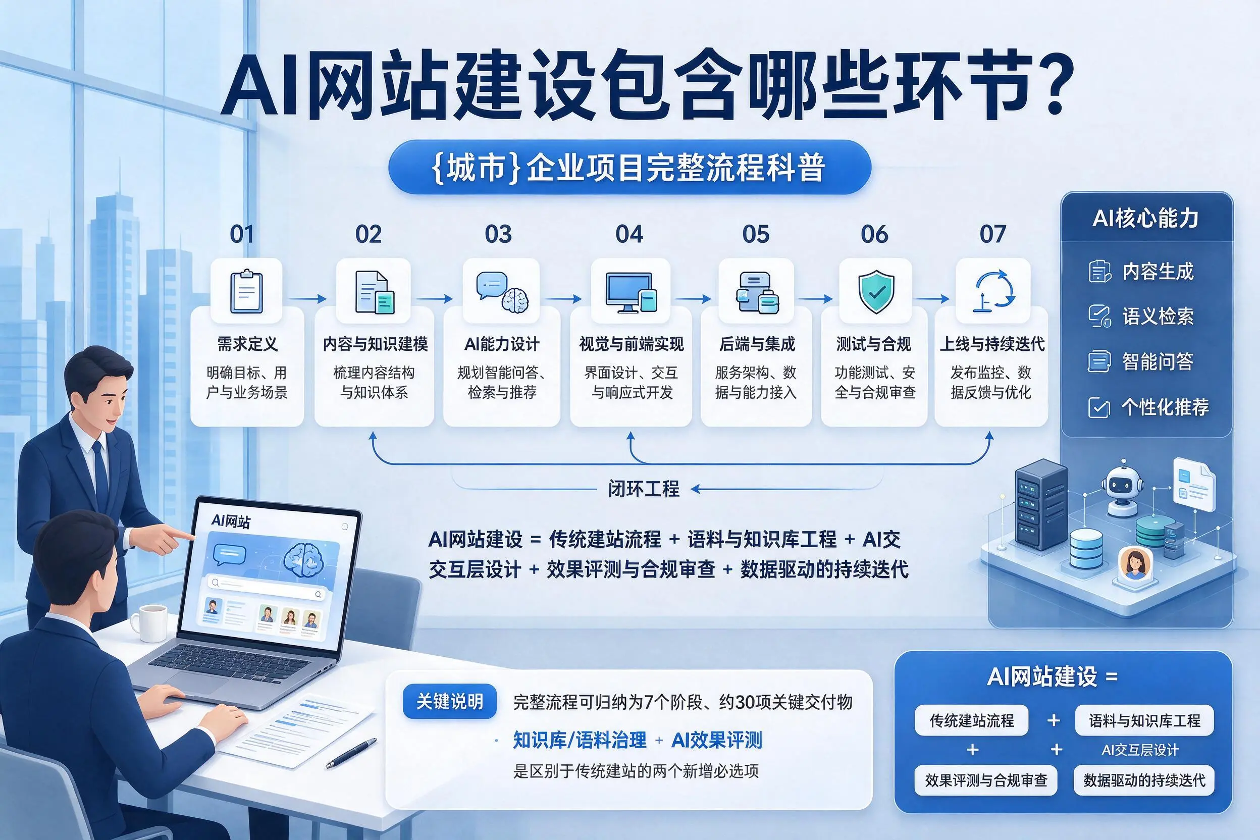 AI网站建设包含哪些环节?宜昌企业项目完整流程科普