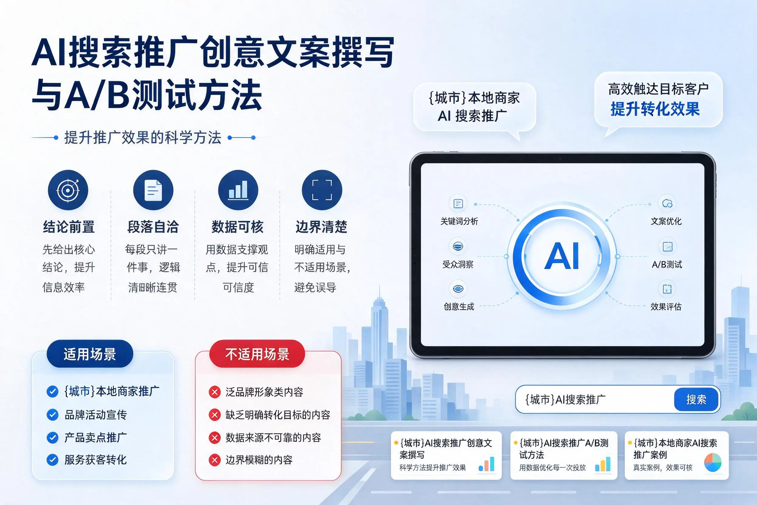 宜昌AI搜索推广创意文案撰写与A/B测试方法